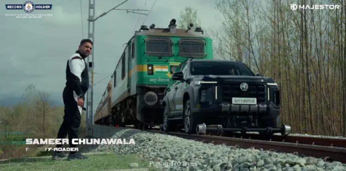 MG Majestor has set a new Guinness World Records™️ title for “Heaviest train pulled by a SUV on rail“ in Jammu & Kashmir